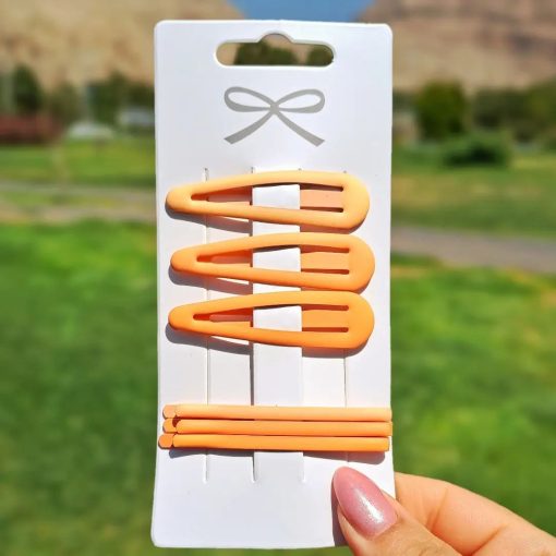 تق‌تقی و سنجاق مویی بادومی نارنجی