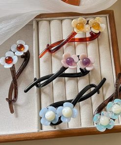 گیره مو چفتی مدل دو گل