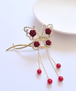 گیره چفتی پروانه و گل رز