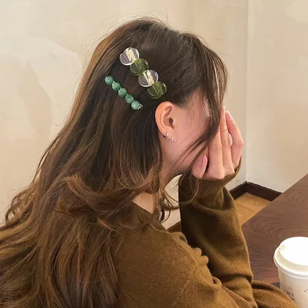 گیره مو وینتیج سبز - Image 4