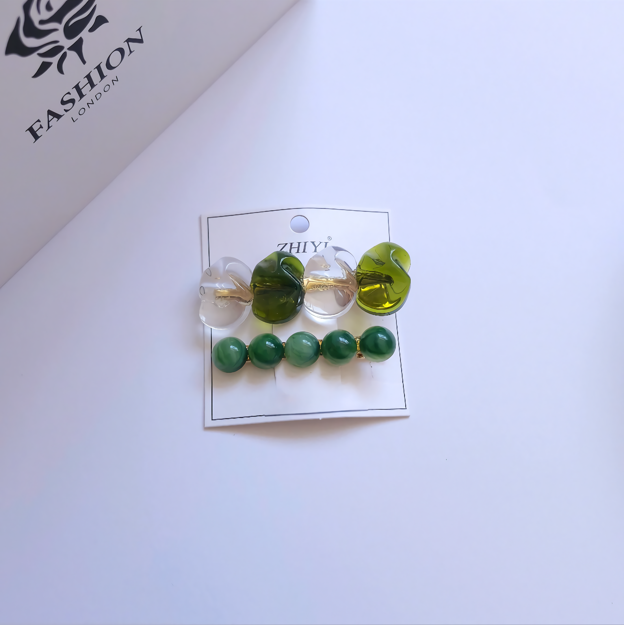 گیره مو وینتیج سبز - Image 3