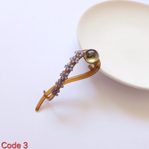 گیره مو چفتی گل کریستال و سنگ تزئینی - Image 5