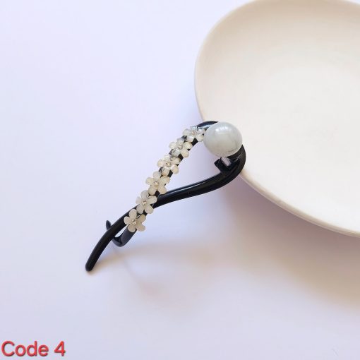 گیره مو چفتی گل کریستال و سنگ تزئینی - Image 6