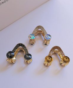 مینی کلیپس نگینی هلالی طلایی