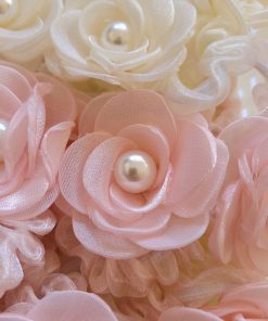 اسکرانچی گل رز مرواریدی، کش مو مجلسی کرم و صورتی