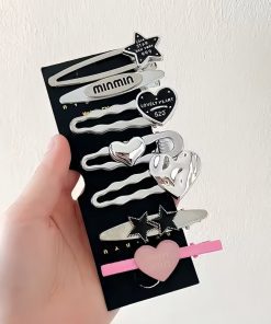 ست گیره مو استیل مینیمال هفت عددی