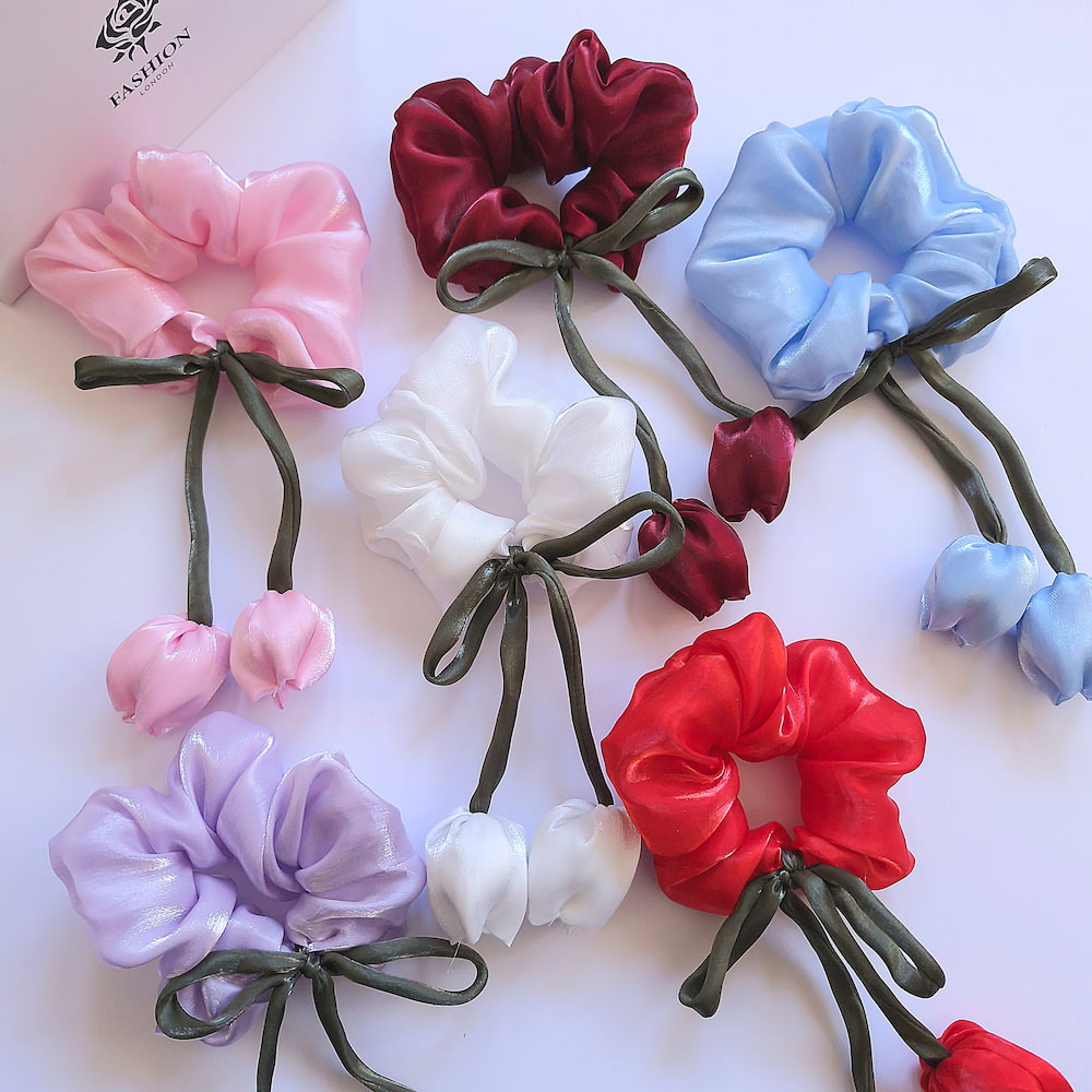 اسکرانچی ساتن گل لاله