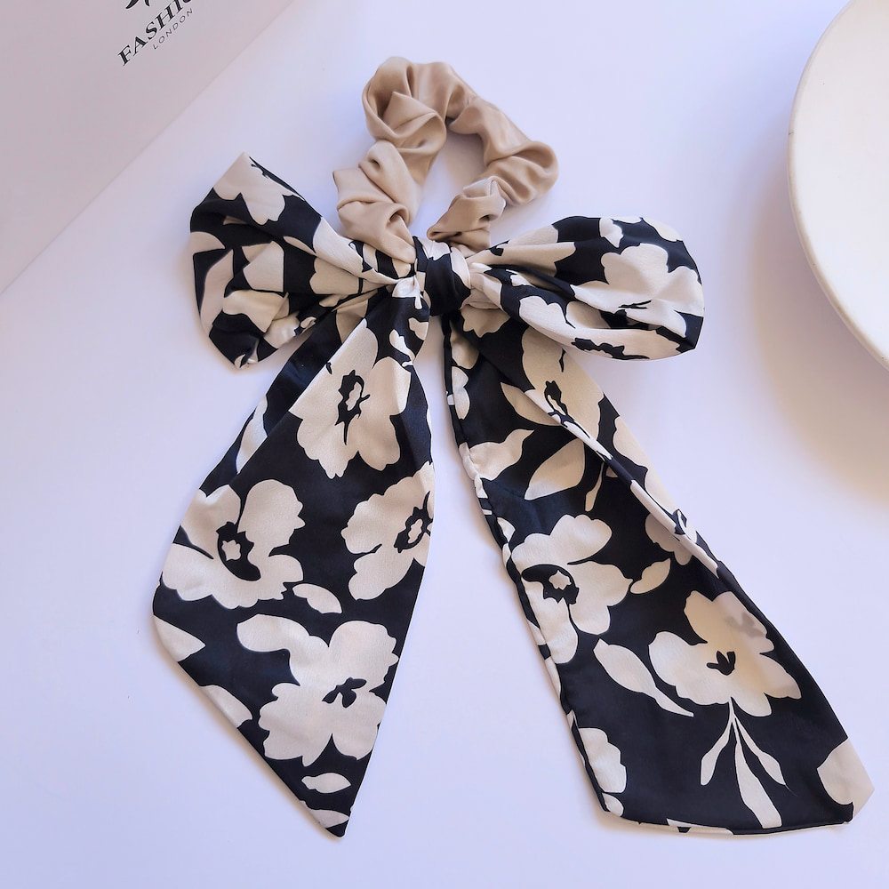 اسکرانچی ساتن پاپیونی گل