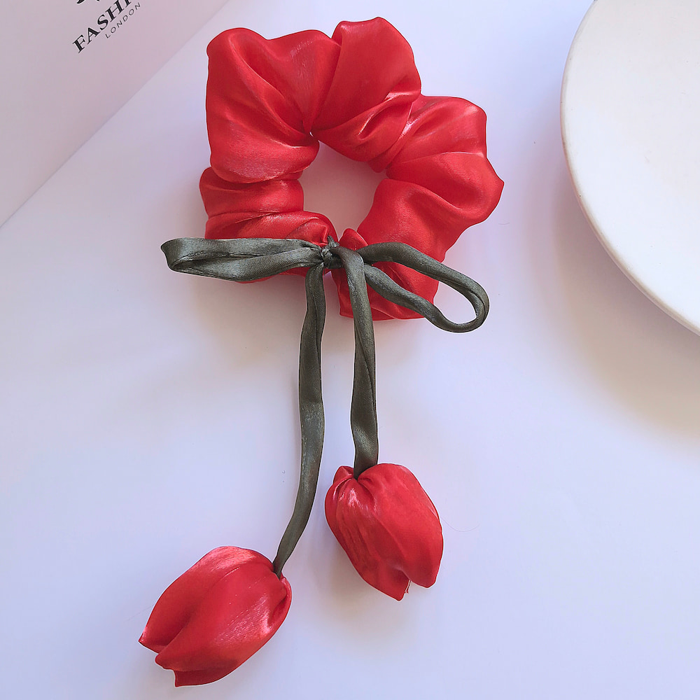 اسکرانچی ساتن گل لاله - Image 7